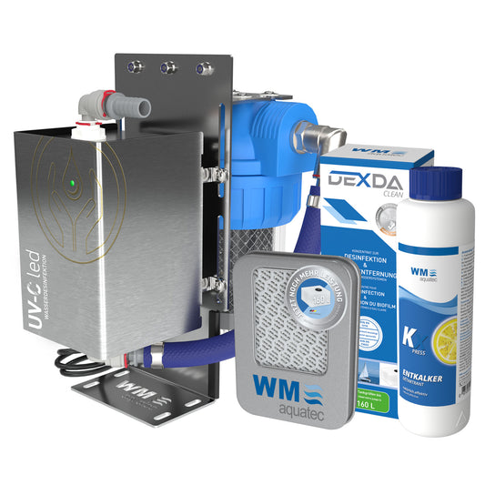 WM Aquatec Wasserhygiene-Komplettset mit UV-C LED Wasserdesinfektionseinheit für Tankgrößen bis 160 Liter